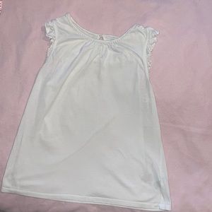 Boden Shirt w/teardrop button on back, detail around neckline, ruffle sleeves